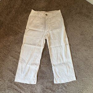 The Colette Linen Blend Crop Wide-Leg Pants, Maeve, Anthropologie, Cream